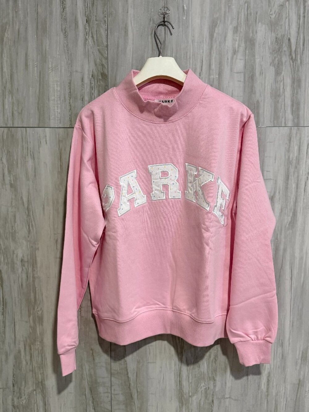 💗 PARKE Pink Mock‑Neck BACK TO SCHOOL Sweatshirt